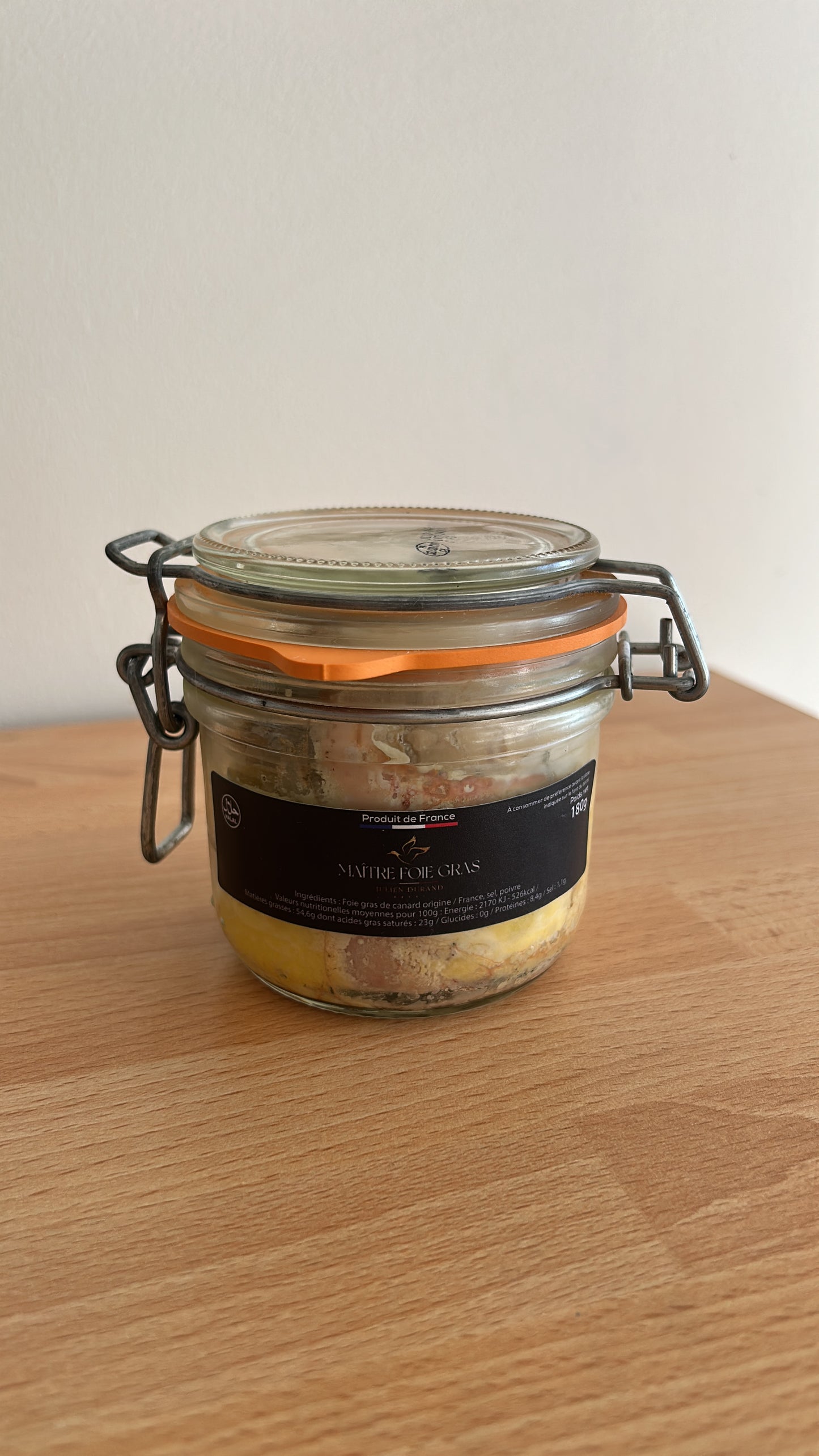 Bocal Foie-gras de Canard Entier 180gr